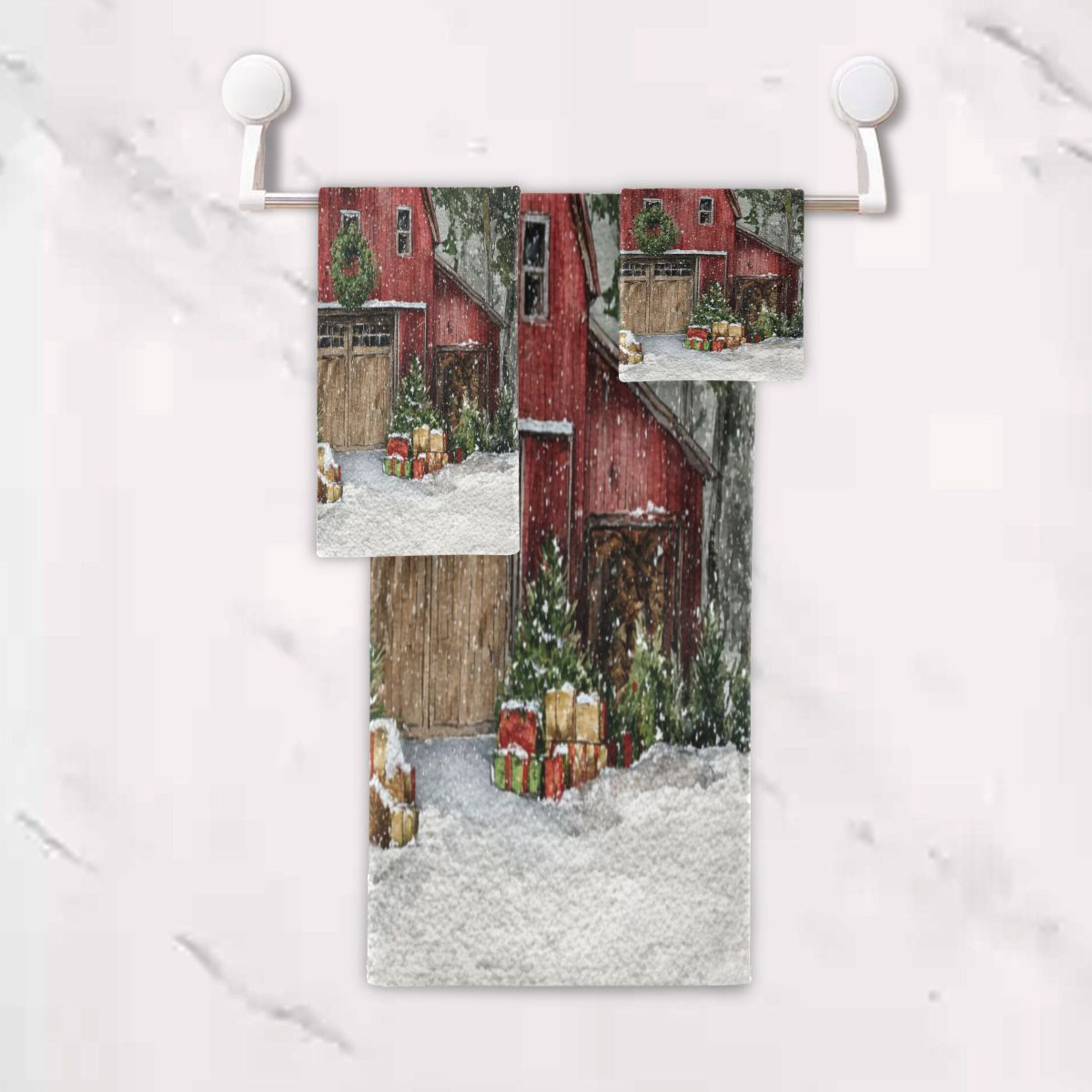 3 Piece Bath Towels Set Bath Towel, Hand Towel and Face Towel for Bathroom, Gym, Hotel Old Red Barn