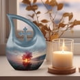 thumbnail image 3 of MUKTIVE Vintage Car White Urn for Human Ashes Adult Male and Female, Decorative Funeral Ash Container for Human Remains, (Cross Drop Large, 10 Inch), 3 of 7
