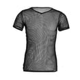 thumbnail image 1 of TiaoBug Men's See Through Fishnet Mesh Short Sleeve T-Shirt Sport Tank Undershirt Black L, 1 of 7
