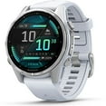 thumbnail image 2 of Garmin 010-02903-00 Fenix 8 43 mm, AMOLED, Silver with Whitestone Silicone Band Bundle with Tech Smart USA Fitness & Wellness Suite + Round Tempered Glass Screen Protector, 2 of 11