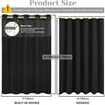 thumbnail image 2 of Waffle Weave Hookless Shower Curtain with Snap in Liner, DawnJoanHD Black Polyester Fabric Shower Curtains with See Through Top Window, 71" x 74", 2 of 9