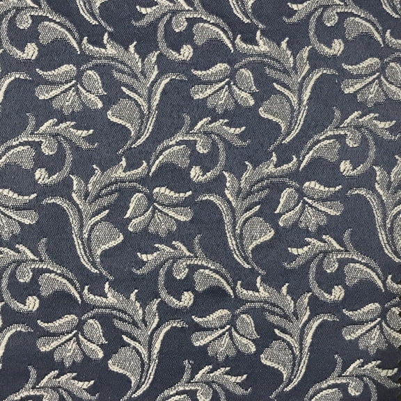 Decora Furnishings Floral Vine Design Jacquard Material Cotton Mix Fabric Blend for Upholstery, Chair, Window Treatments, Chair - Width 54 inches - Fabric by The Yard (Slate Gray)