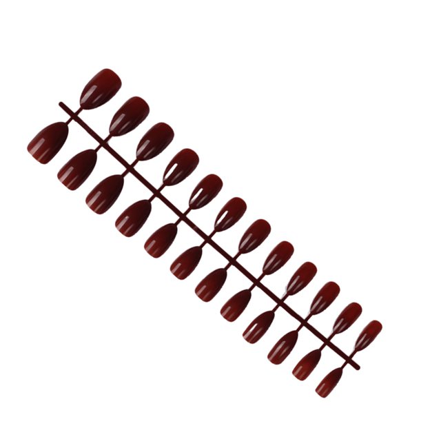 Seitruly 24 Uds. De accesorios de decoración de moda de Color sólido para uñas postizas, puntas de uñas de cubierta completa Juegos de manicura Café