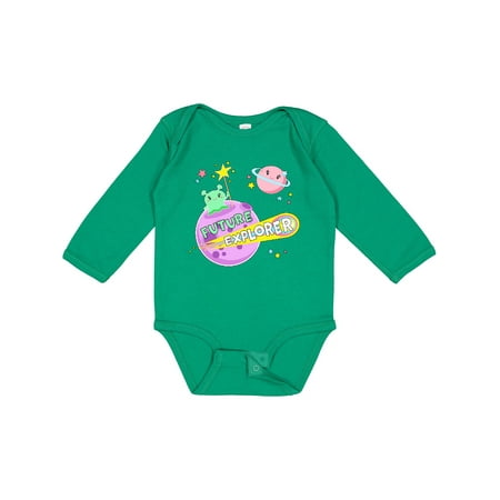 

Inktastic Future Explorer Green Alien in Outer Space Gift Baby Boy or Baby Girl Long Sleeve Bodysuit