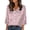 Satin Tops Women-A12 Pink, variant on Mifsaly Plus Size Satin Shirts for Women 3/4 Sleeve Silk Tops V-Neck Summer Print Vacation Blouse Cozy Lightweight Tshirts Travel Airport Fashion Outfits XXXXL