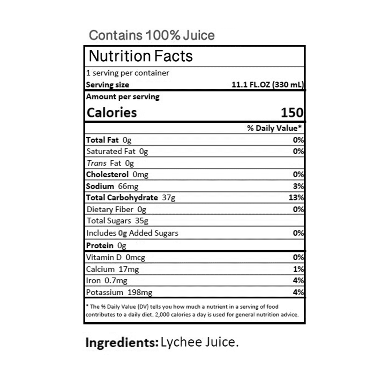 Namai Pure Lychee Juice, 10.8 fl oz Can, 24 Count