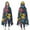 Colorful Dinosaurs Tropical, variant on Wearable Blanket,Colorful Dinosaurs Tropical Floral Pattern Hooded Wearable Flannel Blanket for Adults & Teens,Winter Poncho Shawl Wrap Cape Cozy Anti-Pill,60"x80"