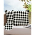 thumbnail image 6 of Pack of 2 Outdoor Pillow Covers, Farmhouse Rural Style White and Black Plaid Waterproof Square Throw Pillowcase Cushion Decorative Pillow Covers for Couch Patio Tent, 16x16 in, 6 of 6