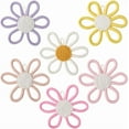 thumbnail image 5 of 1set 6pcs 3 colors Boho Daisy Flower Woven Wall Decorations for Home Decor Mixed color 140x150x13mm 2pcs/color, 5 of 9
