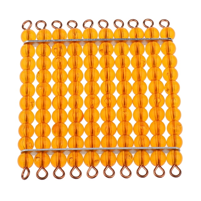 Material Montessori Matemáticas Cien Forma de Perlas Cuadrados Juguete Educativo Sunnimix Bead Bar Number