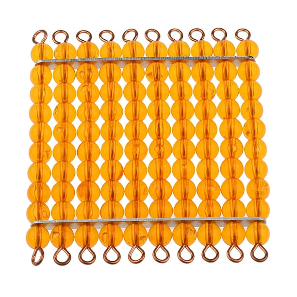 Material Montessori Matemáticas Cien Forma de Perlas Cuadrados Juguete Educativo Sunnimix Bead Bar Number