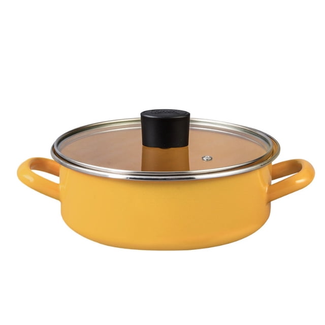 Arrocera Budinera Peltre 20 cm Tapa de Vidrio Cinsa Amarilla