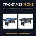 thumbnail image 3 of Aukfa 6 ft Pool Table, 2 in 1 Billiard Table with Ping Pong Table - Includes Billiard Balls, Cues, Paddles, Brush & More, Blue, 3 of 8