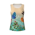 thumbnail image 4 of Xecao Colorful Plants And Insects print women's scoop neck, loose-fit workout tank tops for the gym., 4 of 9