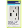 thumbnail image 3 of Enchufe y cargador USB Leviton Decora Duplex White 15A 125V, 3 of 3
