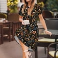 thumbnail image 3 of Hirioo Autumn Floral for Short Sleeve Dress Women's Short Sleeve Dress with Pockets, 3 of 6