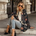 thumbnail image 3 of Garronmavis Womens Cardigan Sweater with Pockets Lightweight Long Sleeve Cardigan Soft Drape Open Front Fall Dusters Plus Size Cover Up Jacket Butterfly Moon Flowers, 3 of 6
