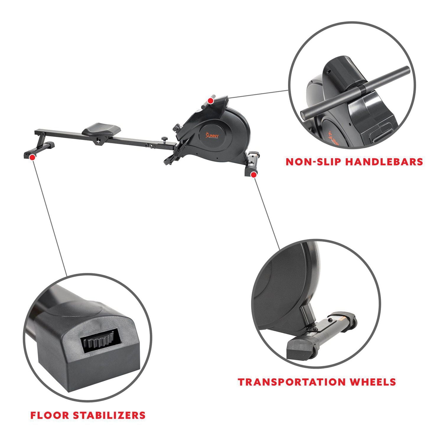 Sunny Health Fitness SF-RW520083K Magnetic Rowing Machine