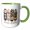 Green/White, variant on 3drose, Books and Bubbles. Appealing Brushstroke Art. Cool Halloween Gift, 11oz Two-tone Red Mug