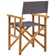 thumbnail image 3 of Outdoor Foldable Accent Chair, Dark Gray Fabric, Solid Acacia Frame, 3 of 5