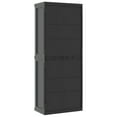 thumbnail image 4 of Benjara Kion Outdoor Storage Cabinet w 2 Doors, Shelves, 26 Inch Gray Black, 4 of 5