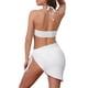 thumbnail image 3 of Conjuntos de bikini de tres piezas para mujer INSPIRE CHIC, con halter de cuerda y parte inferior triangular, cubre baño con lazo lateral, talla X-Large, color blanco, 3 of 5