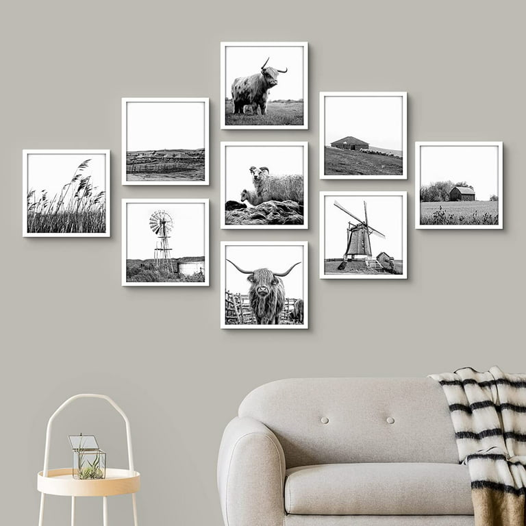 PixonSign 9 Piece 8 x 8 Gallery Wall Art Prints Picture Frame Set for  Home Decor