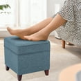 thumbnail image 6 of Homebeez Upholstered Tufted Storage Ottoman Footstool,Storage Cube Seat Foot Rest Stool,Blue, 6 of 8