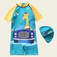 thumbnail image 2 of Wxirdiow Boy Swimwear Baby Boys Swimsuit Summer Beach Rash Guard Swimwear One Piece Sunsuit with Hat Mint Green Size,5-6 Years, 2 of 5