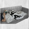 thumbnail image 6 of Hip Hop Soft Flannel Fleece Throw Blanket, Breakdancer Women Silhouettes Doing Hand Glide up and Floor Rocking Moves, Cozy Plush for Indoor and Outdoor Use, 60" x 80", Black and White, by Ambesonne, 6 of 6