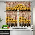 thumbnail image 2 of Sunflower Kitchen Curtain and Valance Set Music Notes Rod Pocket 36" Tier Curtains Light Filter Privacy Drapes for Home Cafe Bar Window Curtains,Pack of 3, 2 of 5