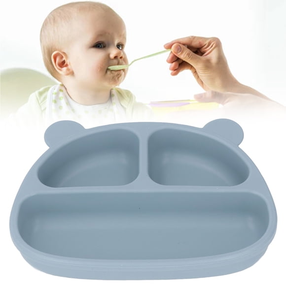 Plato De Silicona Con Ventosa Para Bebé, Para Aperitivos, Frutas Y Verduras, Con Pared Más Alta Y Fácil De Limpiar En Guardería Y Restaurante