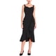 thumbnail image 1 of INSPIRE CHIC Vestido Midi de Cola de Pez sin Mangas con Escote Corazón Elegante y Volantes para Mujeres en Negro, 1 of 5