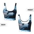 thumbnail image 3 of Sikiie Blue Thunder Storm Dragon Print Strappy Sports Bra for Women Padded Push Up Sports Bra Athletic Running Sports Bra Workout Bra Yoga Bra, 3 of 5