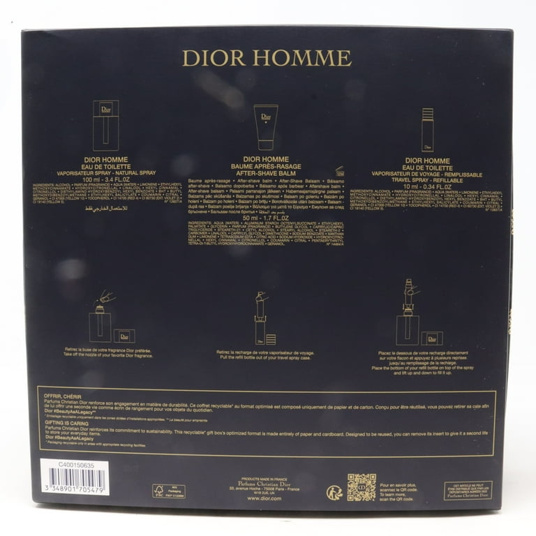 Christian Dior Homme 3pcs Gift Set For Men 100ml Eau De Toilette