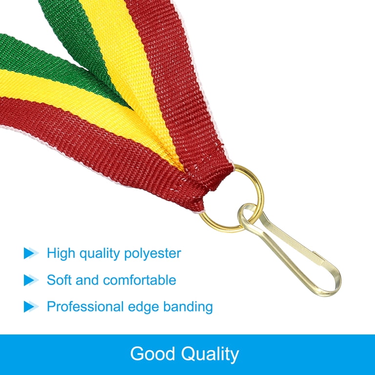 PinMart Multi-Color Striped Award Neck Ribbons - 7/8" X 16" Polyester Ribbon With Snap Clip For Medals, Bulk Packs