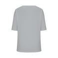 thumbnail image 6 of Itsame Short Sleeved Top Shirt for Women V-Neck Loose Fitting Printed Undershirts Gray Size XL, 6 of 6