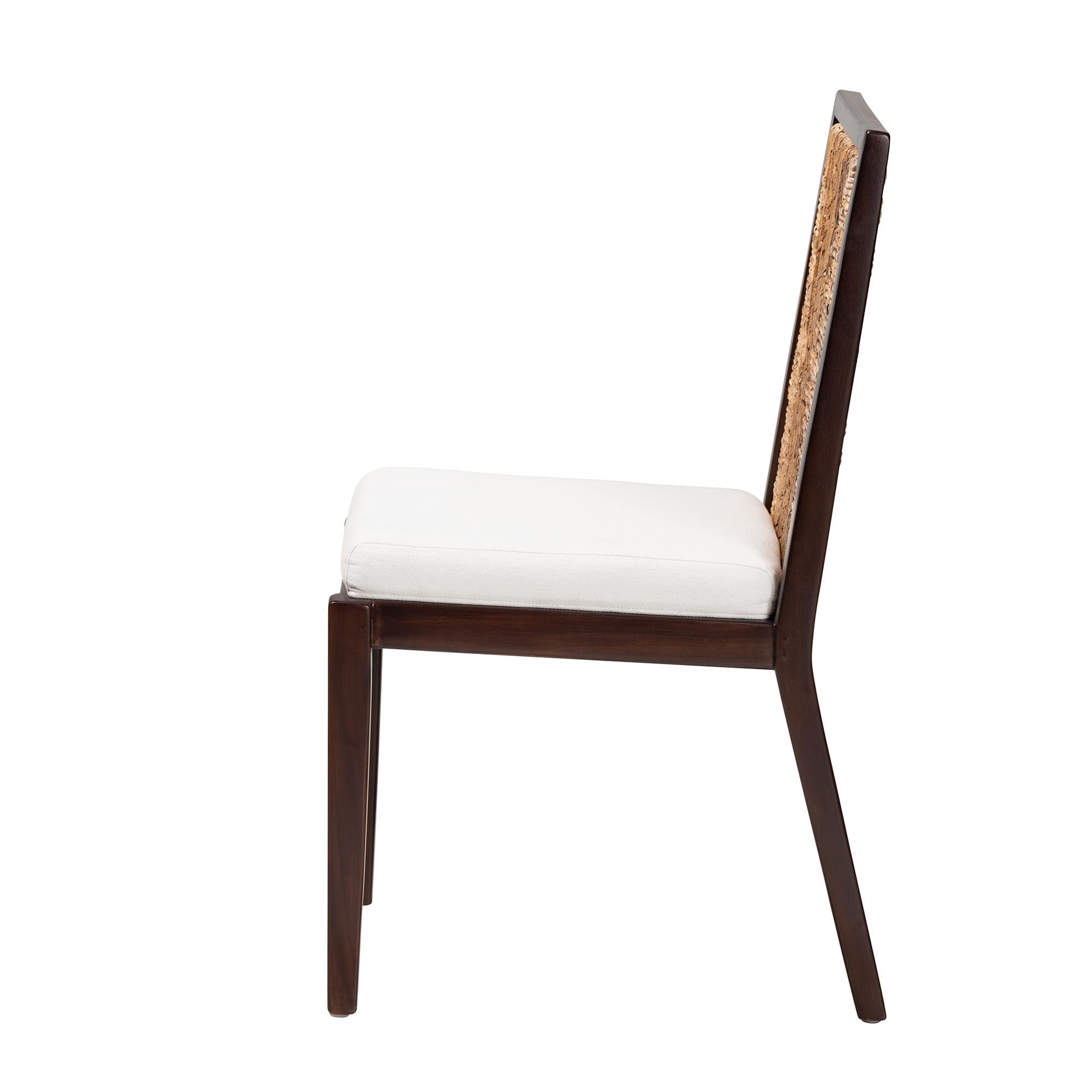 Bali & pari Joana Seagrass and Mahogany wood BOHO Dining Chair, Natural Brown