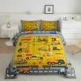 thumbnail image 2 of jejeloiu Cartoon Cars Bedding Comforter Set,Excavator Tractor Vehicle Twin Comforter Sets,Geometric Patchwork Bedding Set For Children,Microfiber Room Decorative Reversible,3pcs, 2 of 8