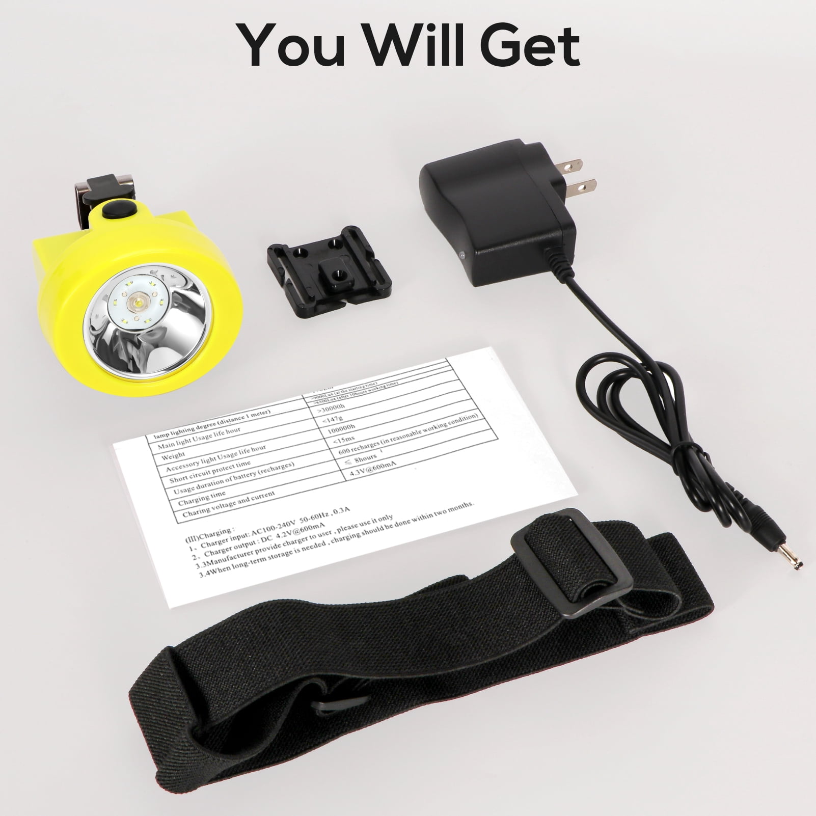 Hunting Friends Coon Hunting Lights Waterproof Mining Light Explosion Proof Miners Headlamp Rechargeable Headlight Flashlight for Mining Coal Night Fishing Hunting Camping
