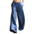 thumbnail image 1 of LilyLLL Womens Baggy Drawstring Wide Leg Palazzo Trousers Hippie Casual Pants, 1 of 2