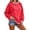 Red, variant on Trendfront Womens Gingham Contrast Sweatshirts Long Sleeve Crewneck Layered Hem Casual Loose Fit Pullover Tops