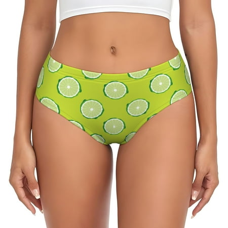 Womens Underwear - Cute Limes Forest Green No Show Seamless Underwear for Women  Kawaii Soft Stretch Women s Panties  Hipster Ladies Panties Bikini Underwear Briefs
