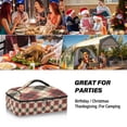 thumbnail image 7 of Iauyy Casserole Carrier for Hot Food Insulated Casserole Travel Carry Bag with Lid Food Warmer Bag for Party/Picnic,Vintage Red-brown, 7 of 7