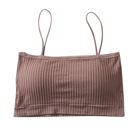 Sports Bra One Shoulder Fashion Women Sleeveless Striped Bra Padded Tank Tops Spaghetti Strap Bralette Crop Top Bras
