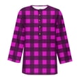 thumbnail image 3 of Birdeem Blouses pour Femmes T-Shirt Imprimé à Boutons Manches 3/4 Ample, 3 of 9