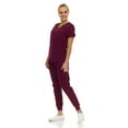 thumbnail image 3 of Hey Medical Scrubs Set- 9 Pocket Knit V-Neck Top with Knit Joggers Scrub Pants, 3 of 6
