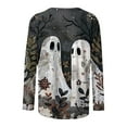 thumbnail image 5 of Halloween Sweatshirts for Women Pumpkin Printed Casual Fall Loose Round Neck Long Sleeved Tops, 5 of 5