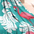 thumbnail image 3 of Flamingo and Palm Leaves Tropical Hawaii Blanket,Comfortable Soft Flannel Throw Blanket,All Season,Warm Lightweight Blankets for Sofa Bed Couch Living Room Chair,30"x40"(80x100cm), 3 of 4