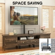 RTVR Rolling TV Stand with Wheels for 13 to 50 inch Screens, Mobile TV Mount Floor Stand Tilt Cart